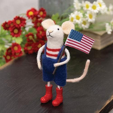 Americana Party Mr Mouse Felted Ornament - The Fox Decor